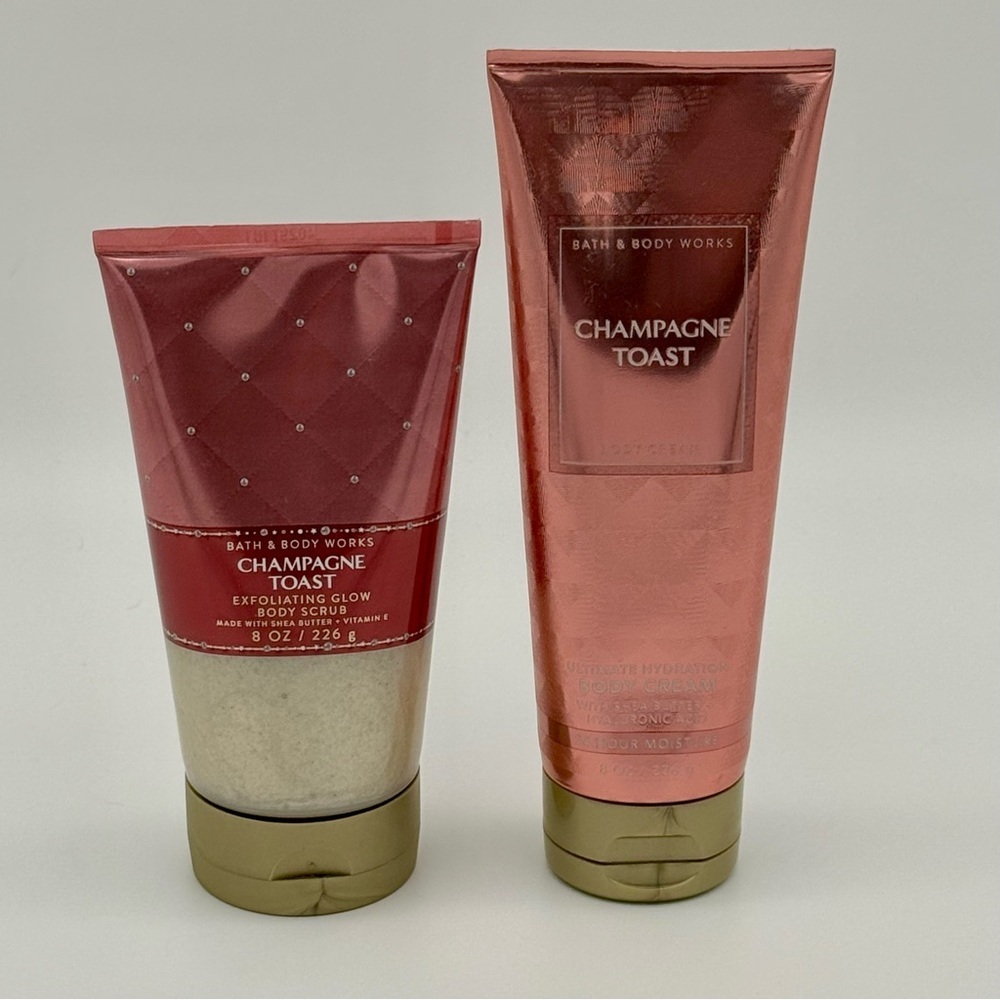 Bath and Body Works Champagne Toast Body Cream Lotion & Body Scrub Set NWT - Picture 1 of 3